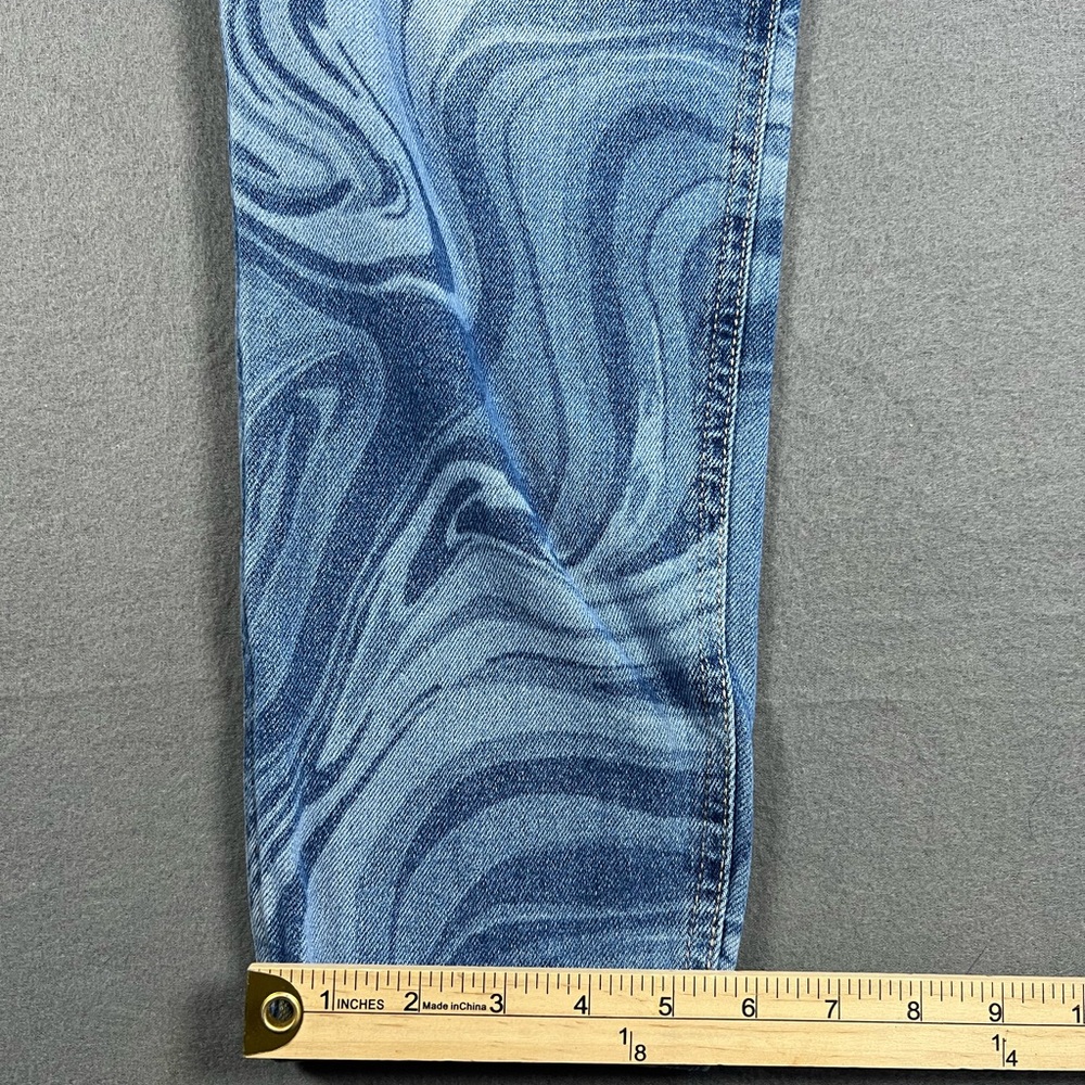 Hollister Curvy High Rise Mom Jeans Blue Marble Swirl Size 25x25 - Picture 8 of 8